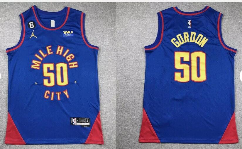 Men Denver Nuggets #50 Aaron Gordon  High City Player  Jumpman blue NBA 2024 Jersey->tampa bay rays->MLB Jersey